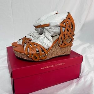 Adrienne Vittadini Clementine wedges in Dark Orange